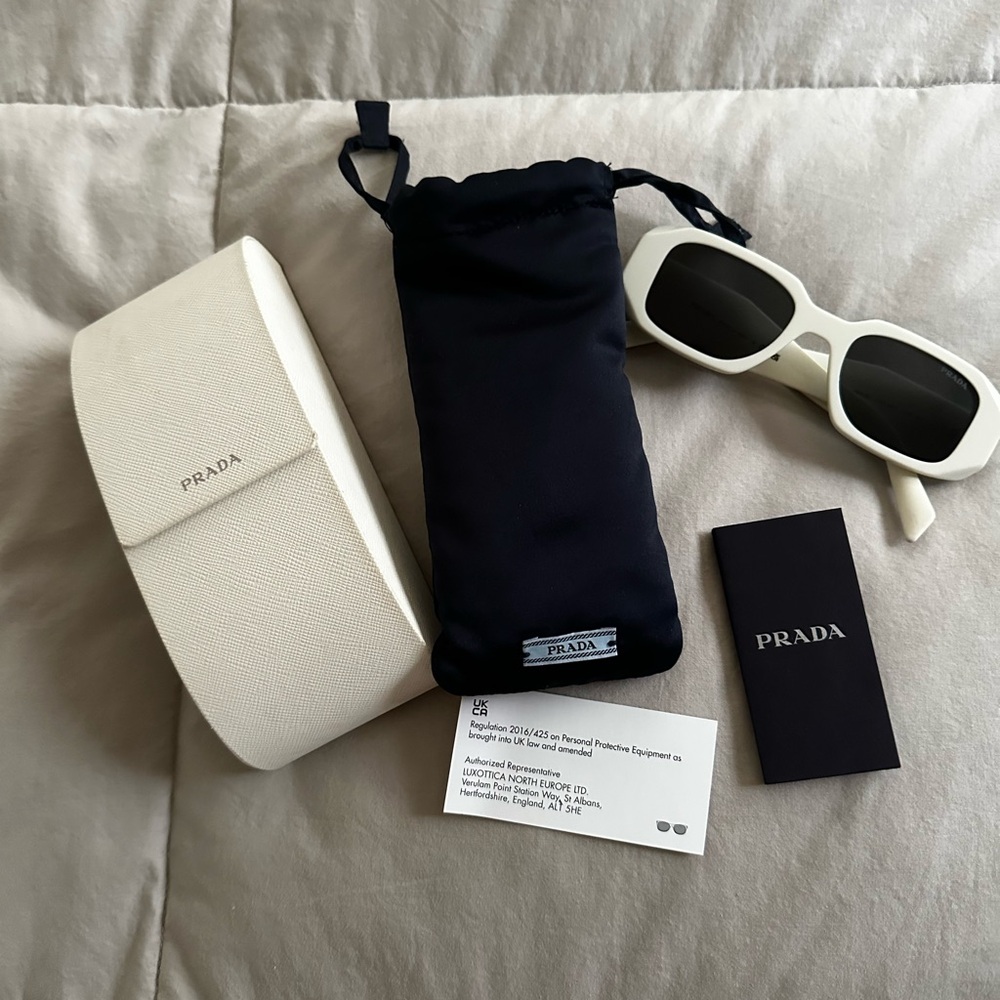 Sale Summer Prada Rectangular Sunglasses White, 1… - image 1